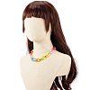 Two Tone Acrylic Cable Chain Necklace for Teen Girl Women NJEW-JN03758-3