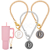 Flat Round with Letter Alloy Enamel Wine Glass Charms AJEW-AB00184-16-1