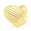 Rack Plating Brass Grooved Oval Adjustable Rings RJEW-Q784-08G-1
