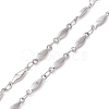 304 Stainless Steel Faceted Bar Link Chain Necklace Makings AJEW-JB01185-01-3