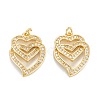 Brass Micro Pave Clear Cubic Zirconia Pendants ZIRC-M115-29G-1