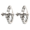 Skull Theme 316 Surgical Stainless Steel Hoop Earrings for Women Men EJEW-D096-04A-AS-1