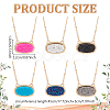 ANATTASOUL 6Pcs 6 Colors Simulated Druzy Resin Oval Pendant Necklaces Set with Alloy Satellite Chains NJEW-AN0001-59-2