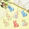 15Pcs 5 Colors Transparent Acrylic Pendant ENAM-SZ0004-28-5