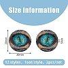 CHGCRAFT 12 Sets 12 Style Luminous Self Adhesive Glass Eyes Cabochons GLAA-CA0001-58-2