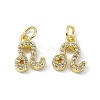 Real 18K Gold Plated Brass Micro Pave Clear Cubic Zirconia Charms KK-E068-VB411-5-2