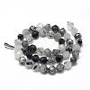 Natural Black Rutilated Quartz Beads Strands G-R448-8mm-01-2