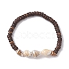 Natural Coconut Disc Stretch Bracelets BJEW-JB10254-1