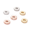 Brass Micro Pave Clear Cubic Zirconia Beads ZIRC-P091-04B-RS-1