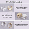 Unicraftale 4Pcs 2 Colors Brass Flat Round Signet Ring RJEW-UN0002-60-5