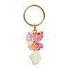 Transparent Leaf & Flower Acrylic Keychains with Iron Split Key Ring KEYC-JKC00424-1