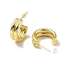 Brass C-shape Stud Earrings EJEW-A070-17G-2
