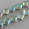 Transparent Electroplate Faceted Glass Beads Strands EGLA-S088-M-3