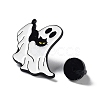 Ghost with Black Cat Alloy Enamel Brooch JEWB-E034-02EB-06-3