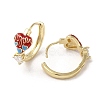 Real 18K Gold Plated Brass Heart Hoop Earrings EJEW-L268-024G-03-2