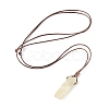 Natural Citrine Nugget Pendant Necklace with Waxed Cord for Women NJEW-F306-01F-2