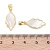 Brass Pave Natural Shell Pendants KK-C051-16G-3