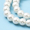 10 Strands Baking Painted Pearlized Glass Pearl Round Bead Strands HY-SZ0001-02B-03-4