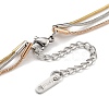 304 Stainless Steel Multi Layered Round Snake Chain Necklaces NJEW-H043-11MC-3