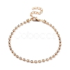 4Pcs 4 Style Alloy Chain Anklets Set with Resin Pearl Beaded and Flat Round Charm SJEW-D009-03KCG-4