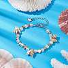 Natural Shell & ABS Plastic Imitation Pearl Beaded Bracelets BJEW-JB10555-2