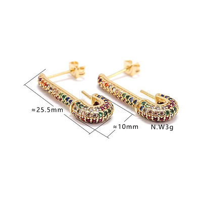 SHEGRACE Brass Micro Pave Grade AAA Cubic Zirconia Stud Earrings JE023A-X-1