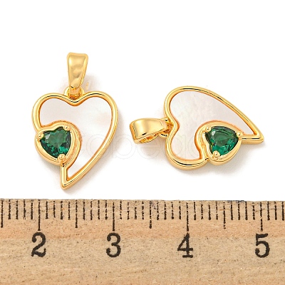 Brass Micro Pave Cubic Zirconia Pendants KK-P275-15G-1