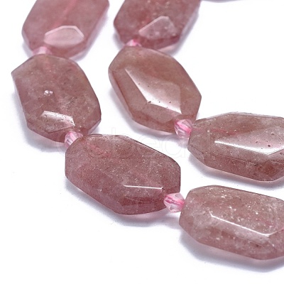 Natural Strawberry Quartz Beads Strands G-O179-F10-1