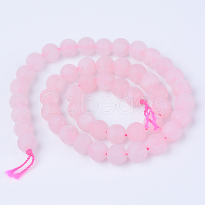 Natural Rose Quartz Beads Strands X-G-Q462-8mm-11-1