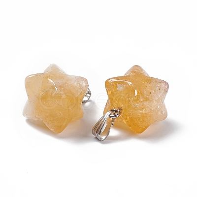 Natural Citrine Pendants G-C002-02G-1