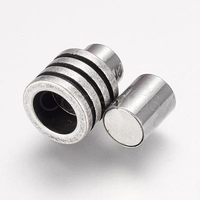 304 Stainless Steel Magnetic Clasps with Glue-in Ends STAS-F124-01AS-1