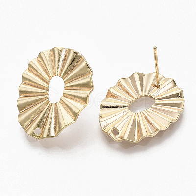 Brass Stud Earring Findings X-KK-T056-15G-NF-1