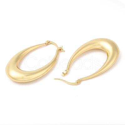 Rack Plating Brass Teardrop Hoop Earrings for Women EJEW-G348-05G-1