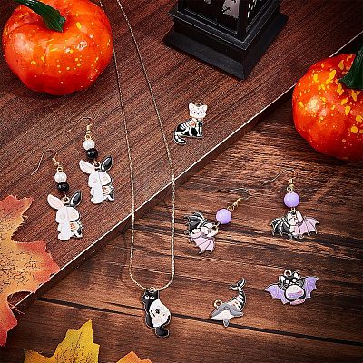 SUNNYCLUE 24Pcs 6 Style Alloy Enamel Pendants ENAM-SC0003-48-1