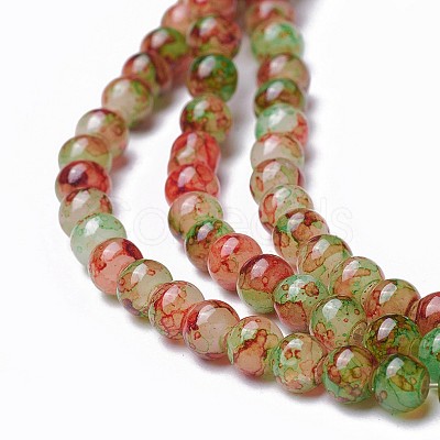 Spray Painted Glass Beads Strands GLAA-A038-A-47-1