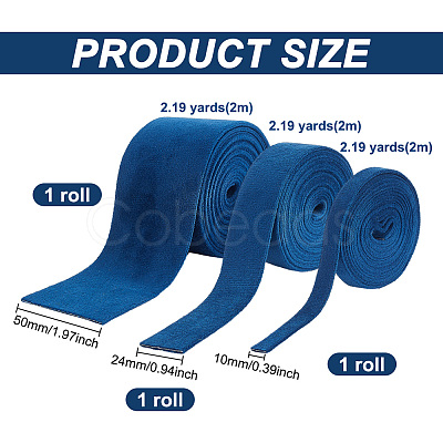 BENECREAT 3 Rolls 3 Styles Velvet Ribbon OCOR-BC0005-39A-1