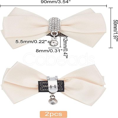 2Pcs Detachable Polyester Bowknot Shoe Decoration AJEW-FG0002-01A-1