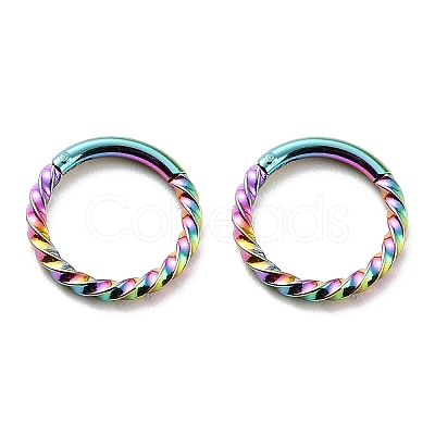 Ion Plating(IP) Twisted Ring Hoop Earrings for Girl Women STAS-K233-02B-MC-1