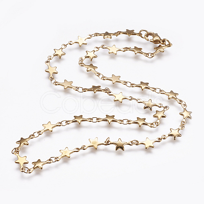 304 Stainless Steel Chain Necklaces X-STAS-P164-27G-1