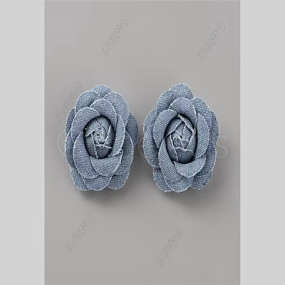 Denim Cloth Flowers DIY-WH0409-40A-1