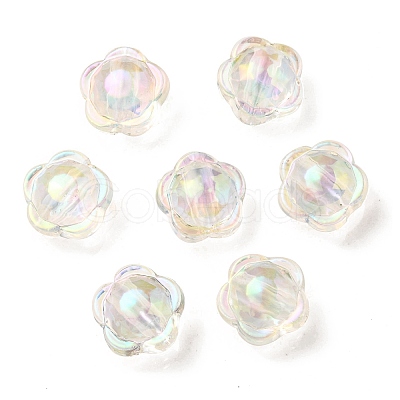 UV Plating Rainbow Iridescent Acrylic Beads OACR-A014-03A-1