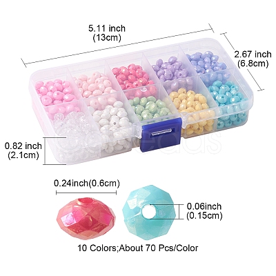 700Pcs 10 Styles AS Plastic & Opaque Acrylic Beads MACR-FS0001-47-1