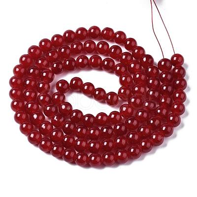 Baking Painted Imitation Jade Glass Round Bead Strands DGLA-Q021-8mm-29-1