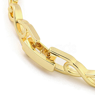 Brass Micro Pave Clear Cubic Zirconia Infinity Link Chain Bracelets for Women BJEW-R315-01F-G-1