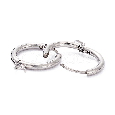 Tarnish Resistant 201 Stainless Steel Huggie Hoop Earring Findings STAS-P283-01R-P-1