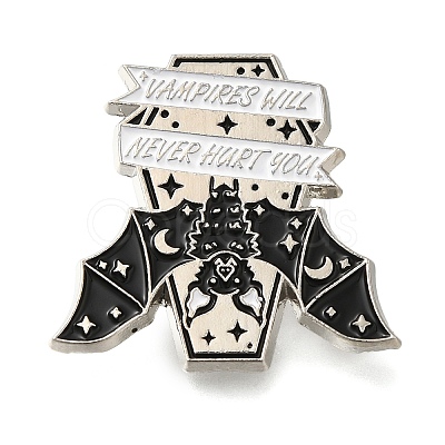 Black Bat Enamel Pins JEWB-A027-01B-1