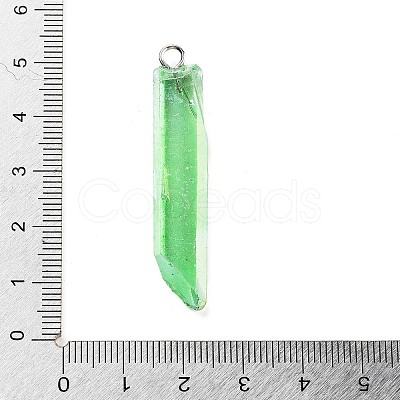 Electroplated Natural Quartz Pendants G-P315-B01-P-1