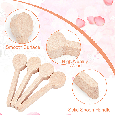 Gorgecraft 4Pcs Beechwood Spoon Mold DIY-GF0005-09-1