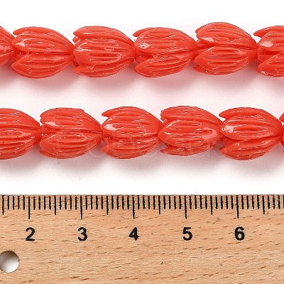 Synthetic Coral Dyed Carved Beads Strands CORA-P004-01A-1