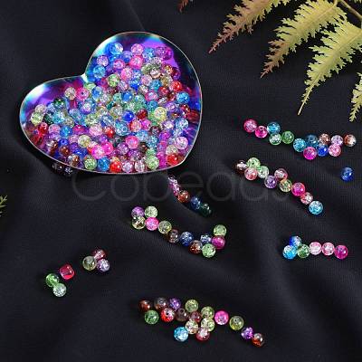 600Pcs 10 Colors Baking Painted Crackle Glass Bead Strands CCG-SZ0001-05-1